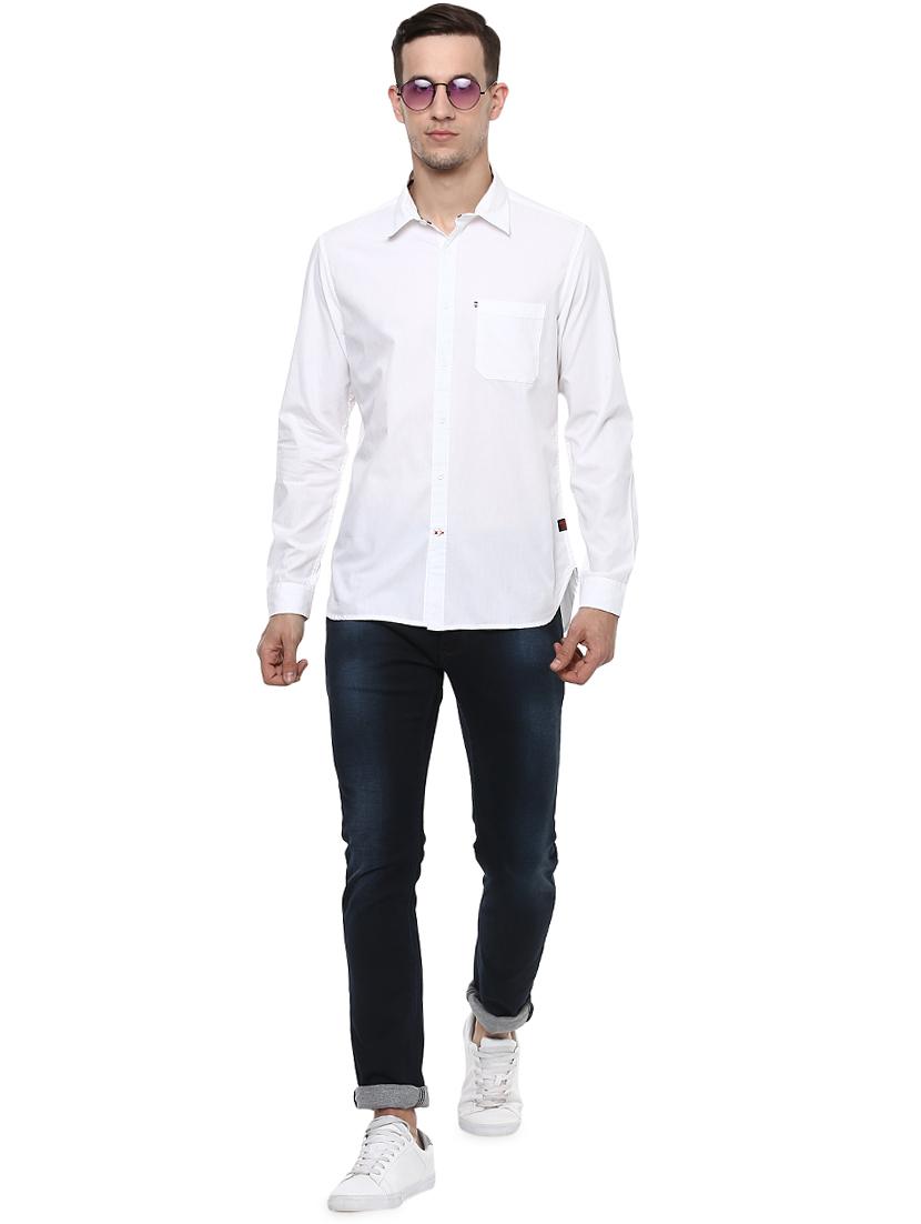 white solid casual shirt - 16373067 - Zoom Image - 4