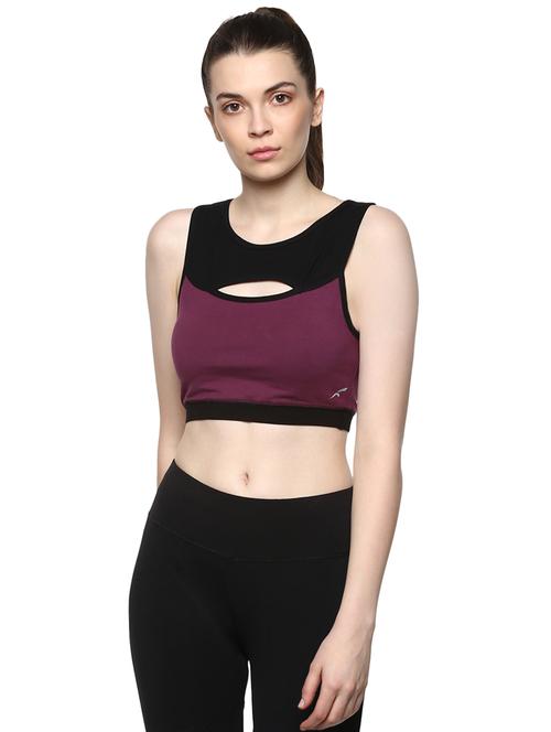 racer back cut out detail sports bra - 16373137 - Standard Image - 1