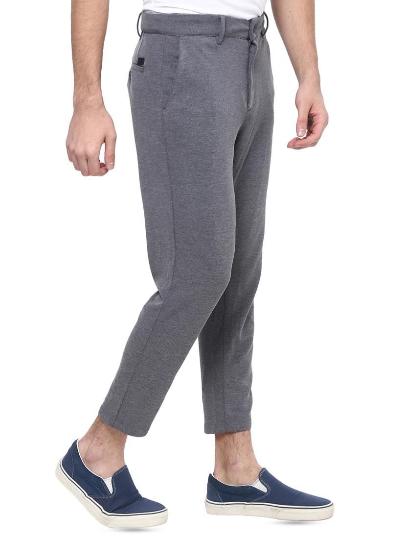 grey solid casual trouser - 16373144 - Zoom Image - 2