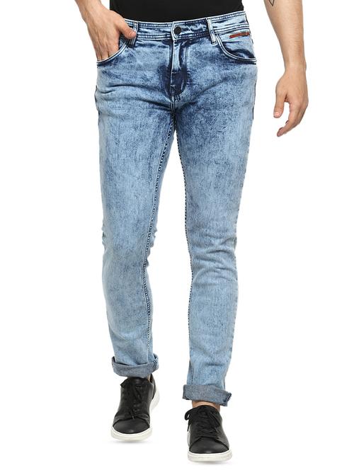 blue light washed denim jeans - 16373152 - Standard Image - 1