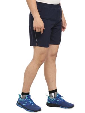 navy blue solid polyester shorts - 16373165 - Standard Image - 2