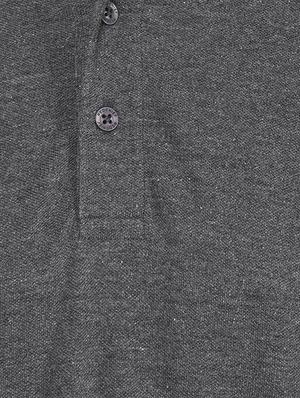 grey solid polo t-shirt - 16373170 - Standard Image - 6