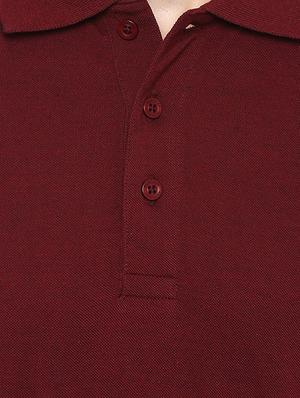 maroon solid polo t-shirt - 16373175 - Standard Image - 4