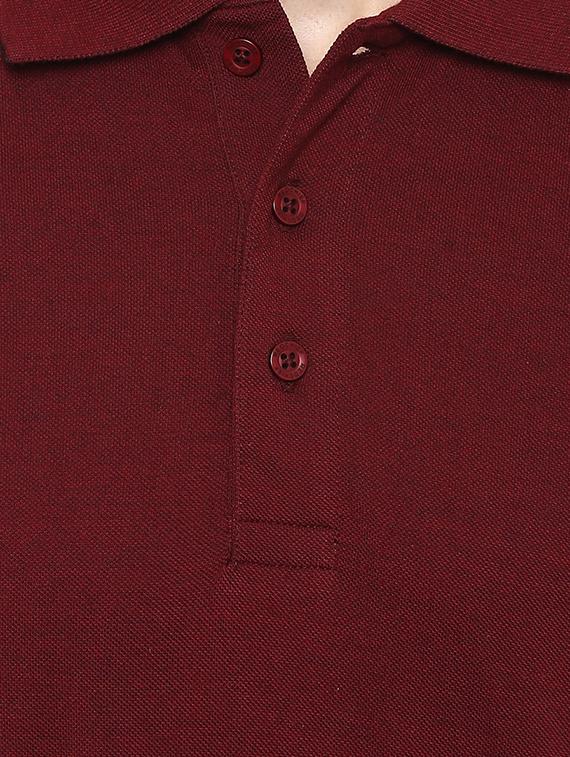 maroon solid polo t-shirt - 16373175 - Zoom Image - 4