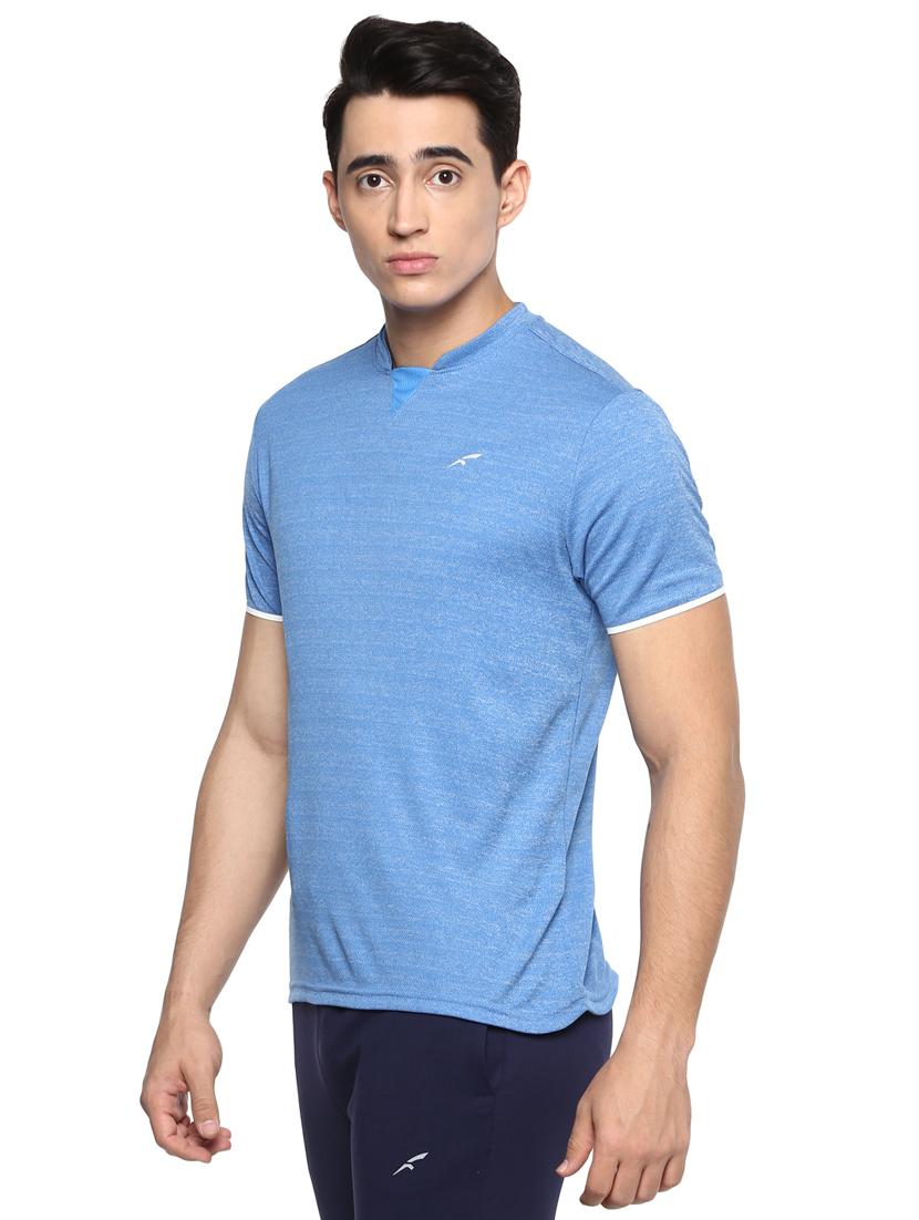 blue solid polyester t-shirt - 16373197 - Zoom Image - 2