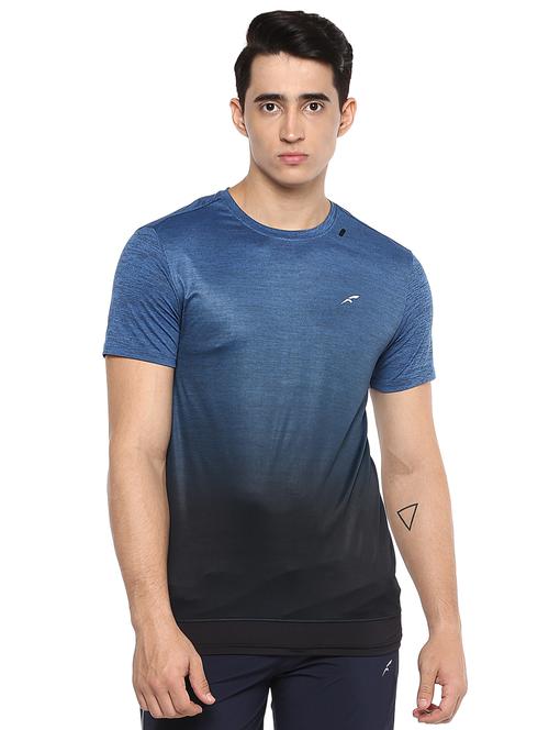blue melange polyester t-shirt - 16373198 - Standard Image - 1