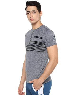 grey striped polyester t-shirt - 16373201 - Standard Image - 2