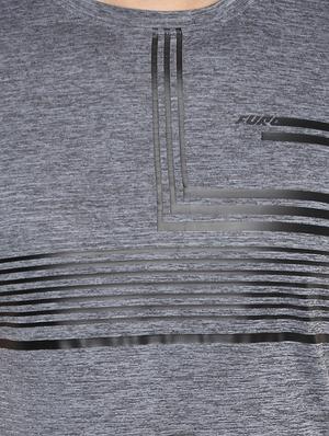 grey striped polyester t-shirt - 16373201 - Standard Image - 5