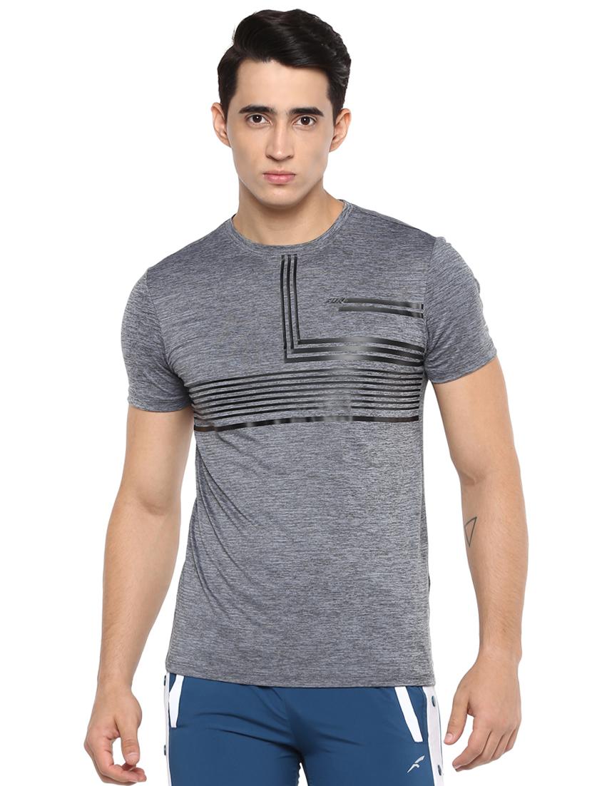grey striped polyester t-shirt - 16373201 - Zoom Image - 1