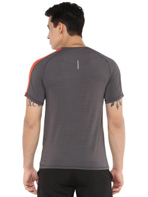 grey chest printed striped polyester t-shirt - 16373206 - Standard Image - 3