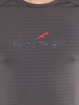 grey chest printed striped polyester t-shirt - 16373206 - Standard Image - 5