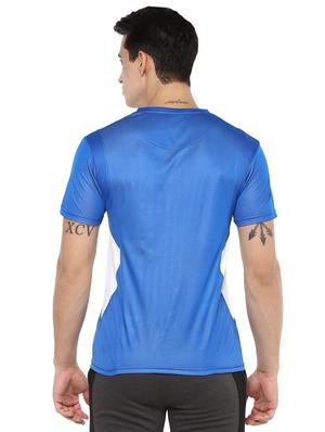blue color block polyester t-shirt - 16373209 - Standard Image - 3