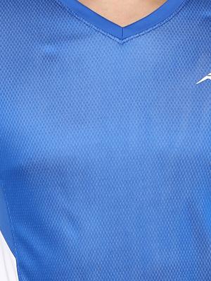 blue color block polyester t-shirt - 16373209 - Standard Image - 6