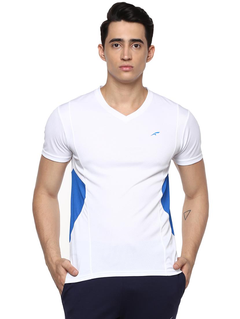 white color block polyester t-shirt - 16373210 - Zoom Image - 1