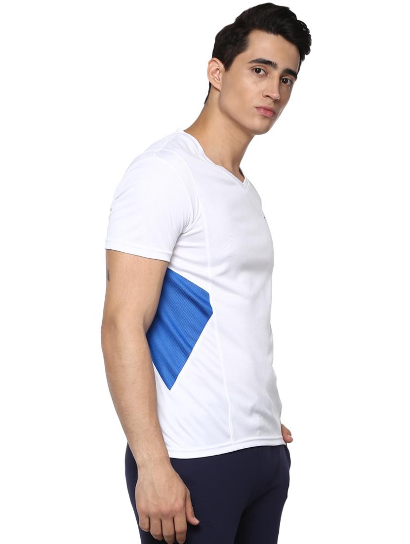 white color block polyester t-shirt - 16373210 - Zoom Image - 2