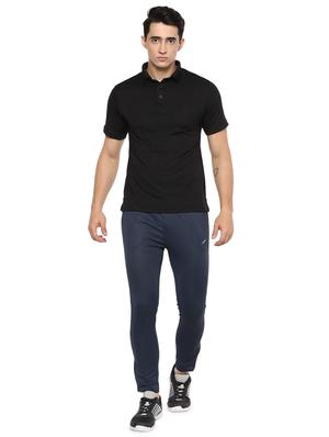 black solid polo t-shirt - 16373213 - Standard Image - 4