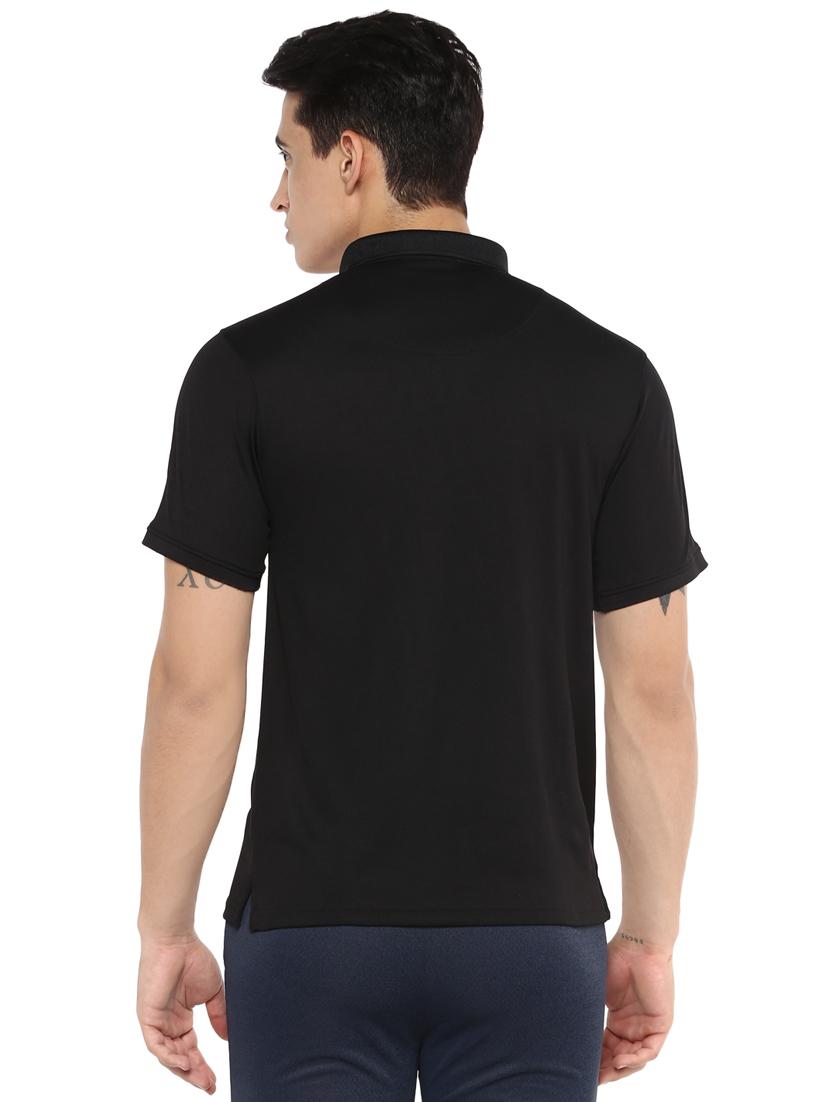 black solid polo t-shirt - 16373213 - Zoom Image - 3