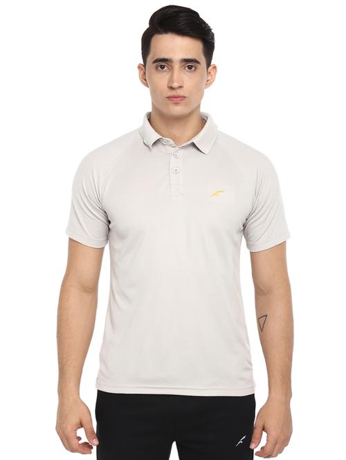 beige solid polo t-shirt - 16373218 - Standard Image - 1