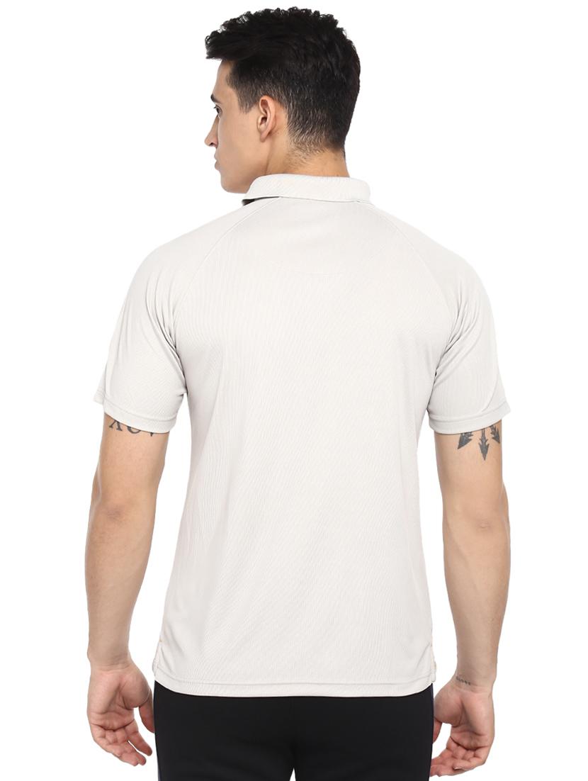 beige solid polo t-shirt - 16373218 - Zoom Image - 3
