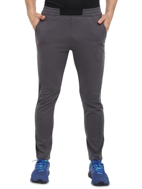grey solid full length track pant - 16373233 - Standard Image - 1