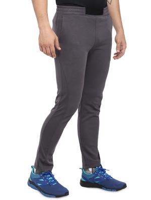 grey solid full length track pant - 16373233 - Standard Image - 2