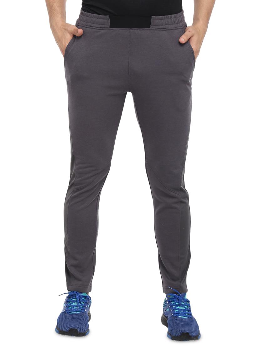 grey solid full length track pant - 16373233 - Zoom Image - 1