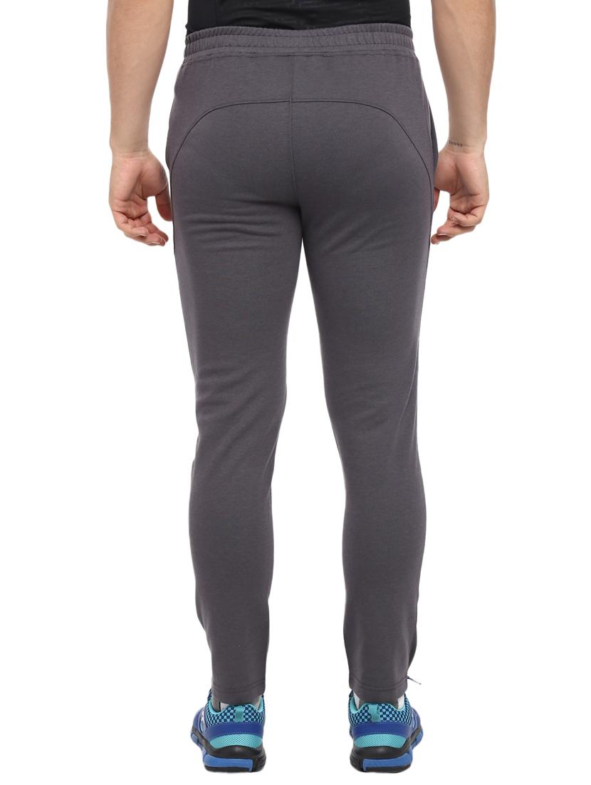 grey solid full length track pant - 16373233 - Zoom Image - 3