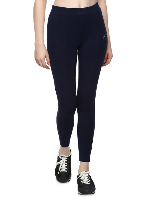 high rise solid sports leggings - 16373242 - Standard Image - 1