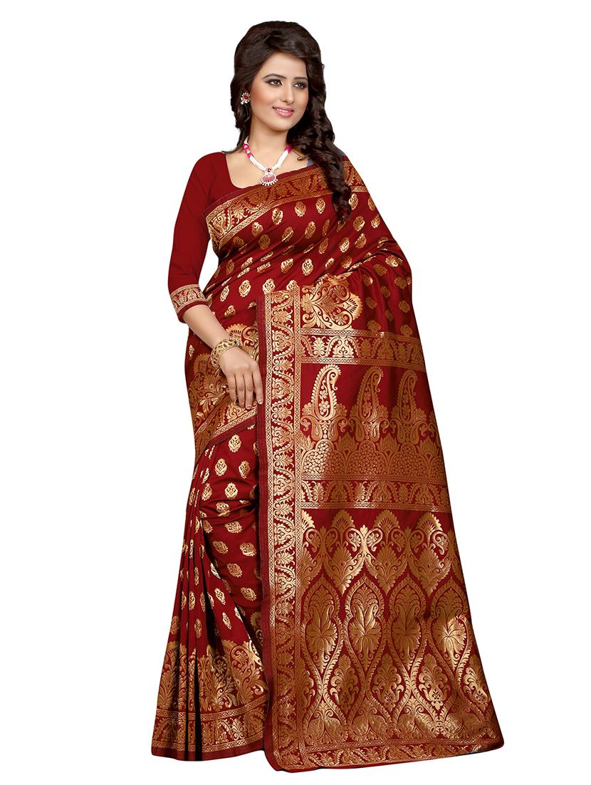Paisley banarasi saree with blouse - 16373561 - Zoom Image - 1