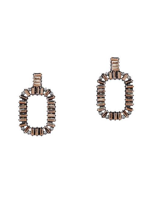 gold plated drop earring - 16373653 - Standard Image - 1