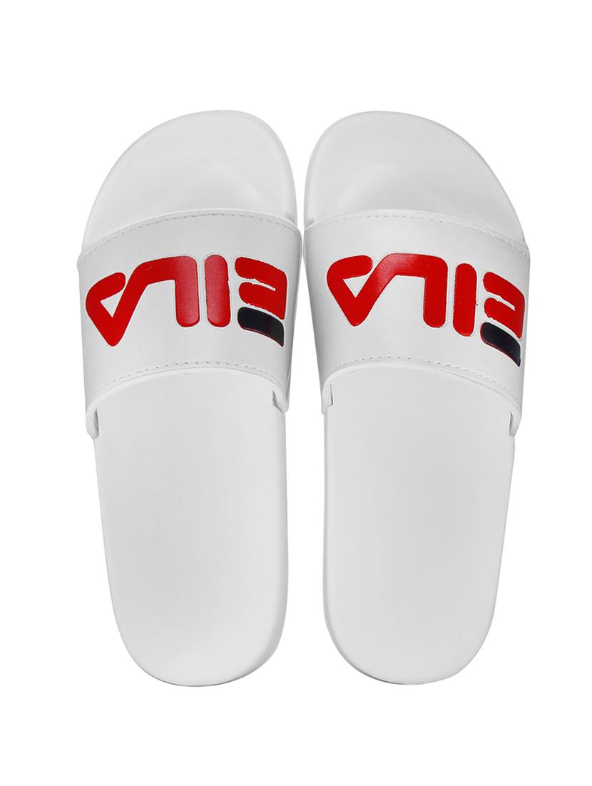 white leatherette slip on flip flops - 16373711 - Zoom Image - 1