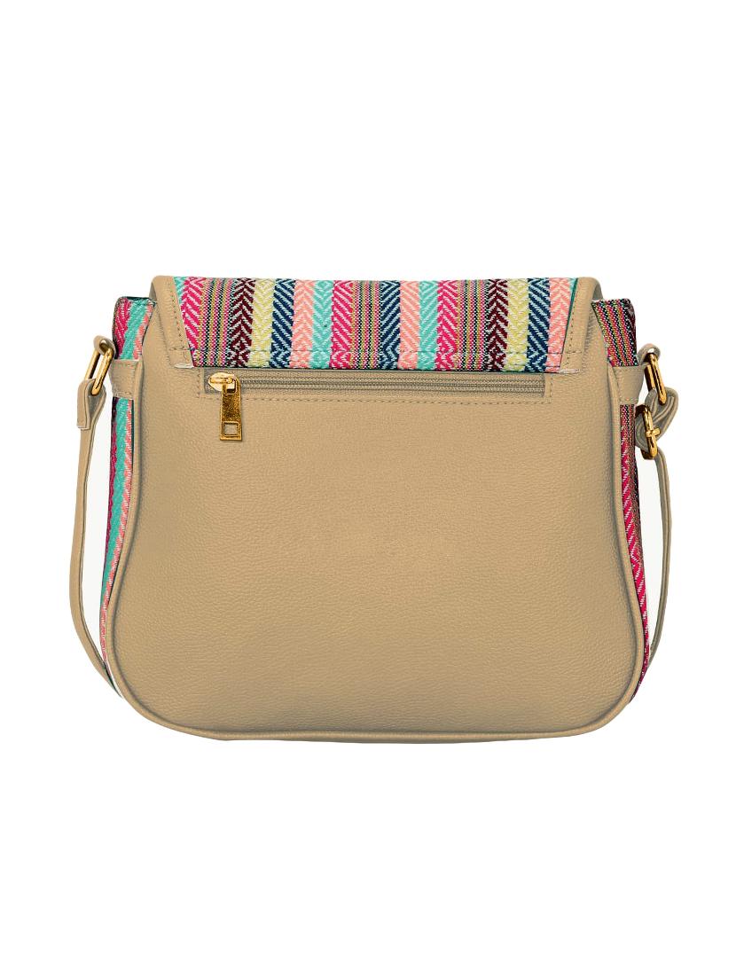 beige leatherette (pu) regular sling bag - 16374531 - Zoom Image - 2