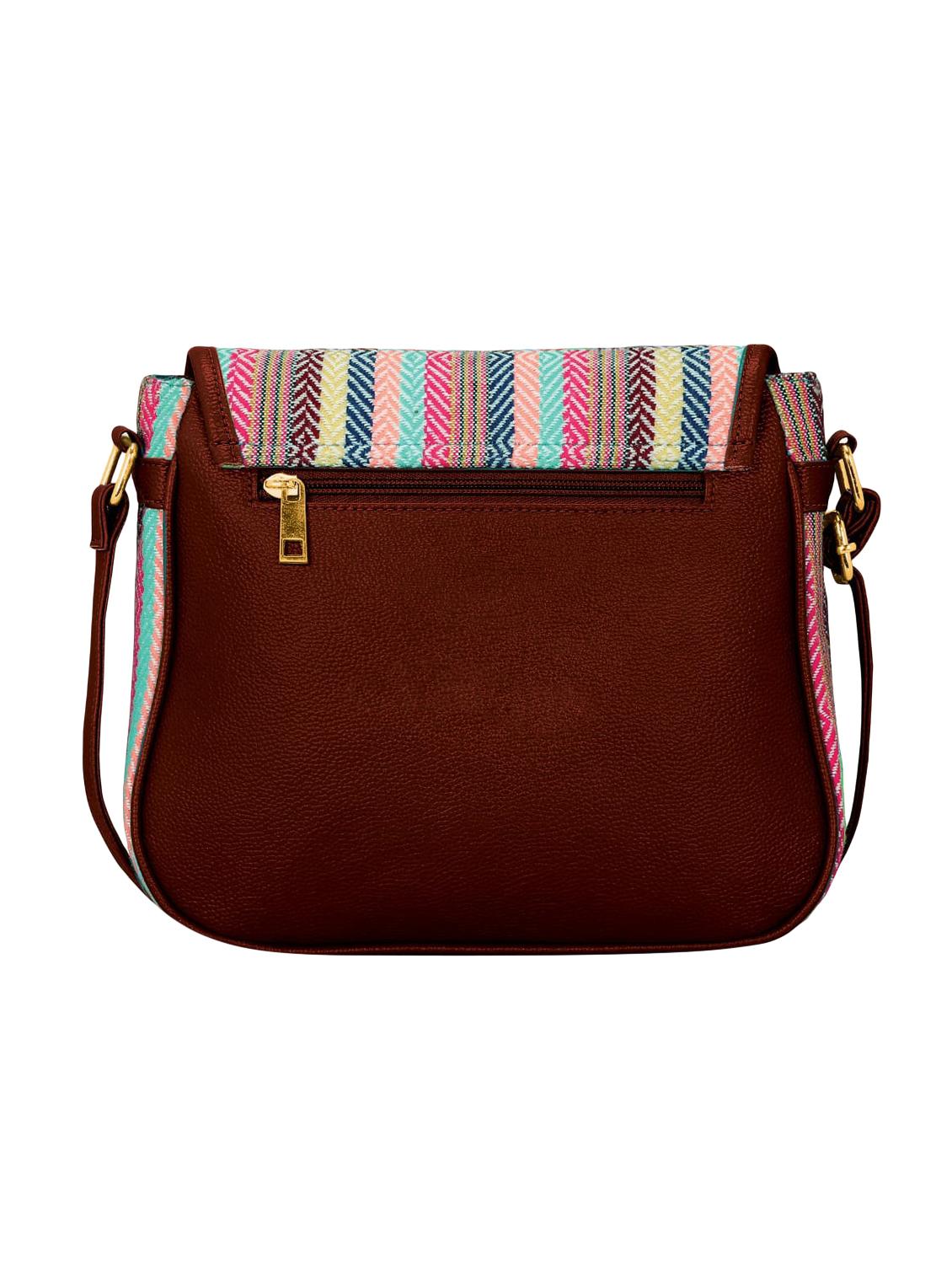 brown leatherette (pu) regular sling bag - 16374533 - Zoom Image - 2