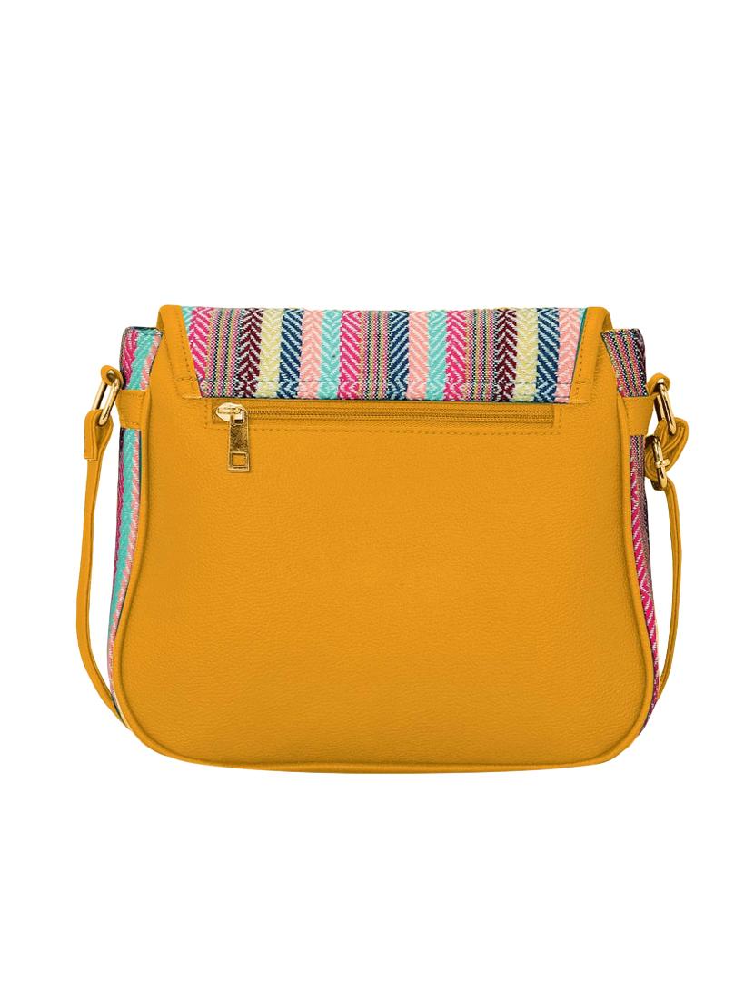 yellow leatherette (pu) regular sling bag - 16374535 - Zoom Image - 2
