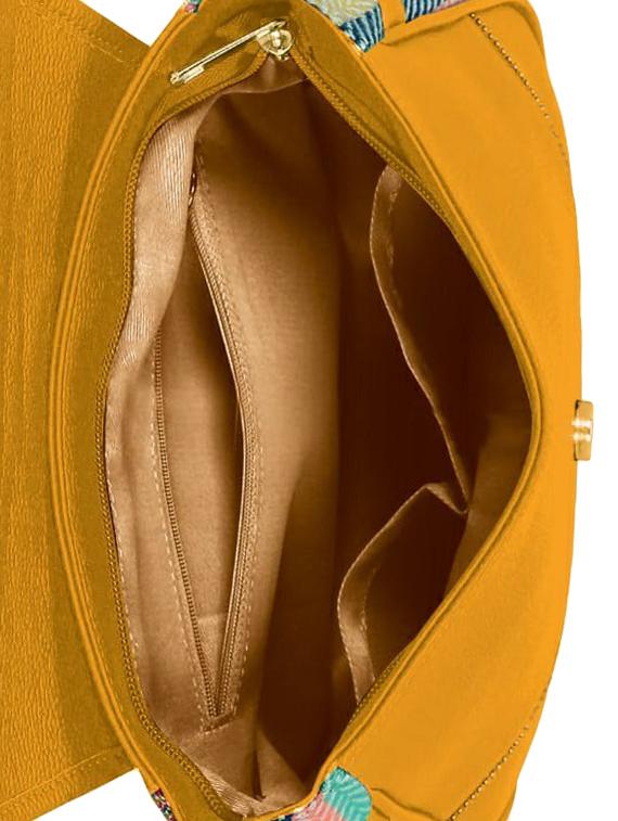 yellow leatherette (pu) regular sling bag - 16374535 - Zoom Image - 3