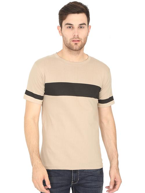 beige color block t-shirt - 16375109 - Very Small Image - 1