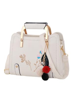 white leatherette (pu) handbag - 16375157 - Standard Image - 4