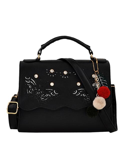 black leatherette (pu) handbag - 16375158 - Standard Image - 1