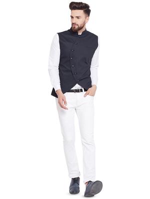 black printed nehru jacket - 16375309 - Standard Image - 4