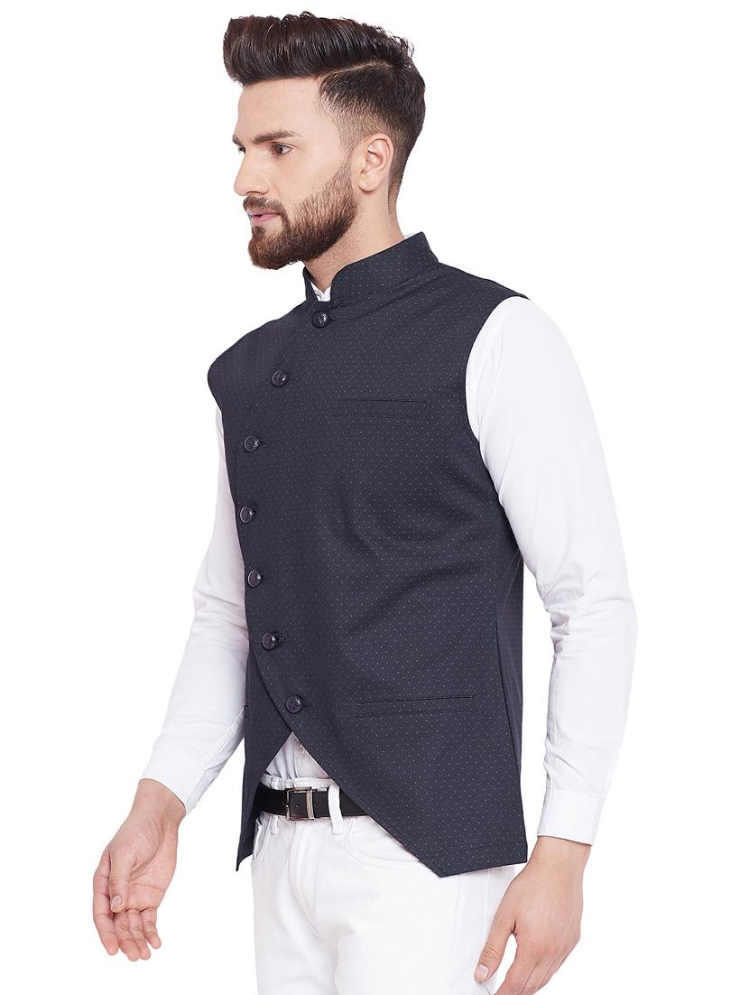 black printed nehru jacket - 16375309 - Zoom Image - 2