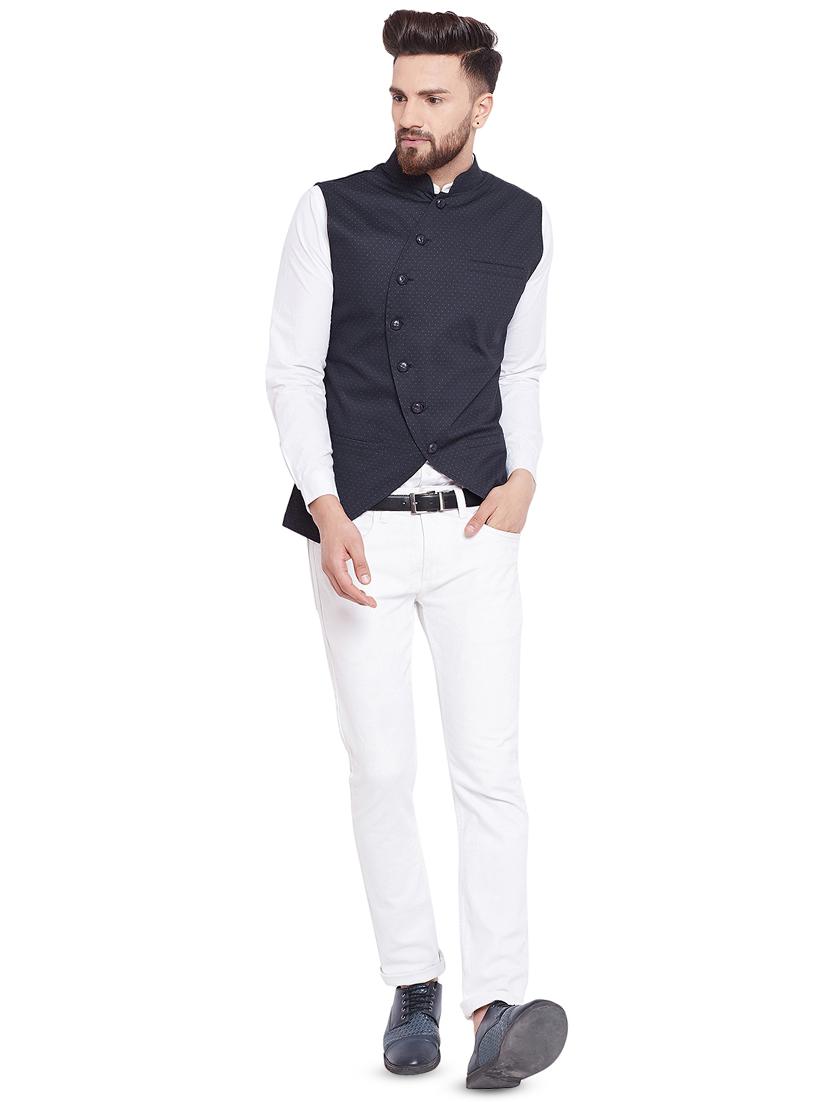 black printed nehru jacket - 16375309 - Zoom Image - 4
