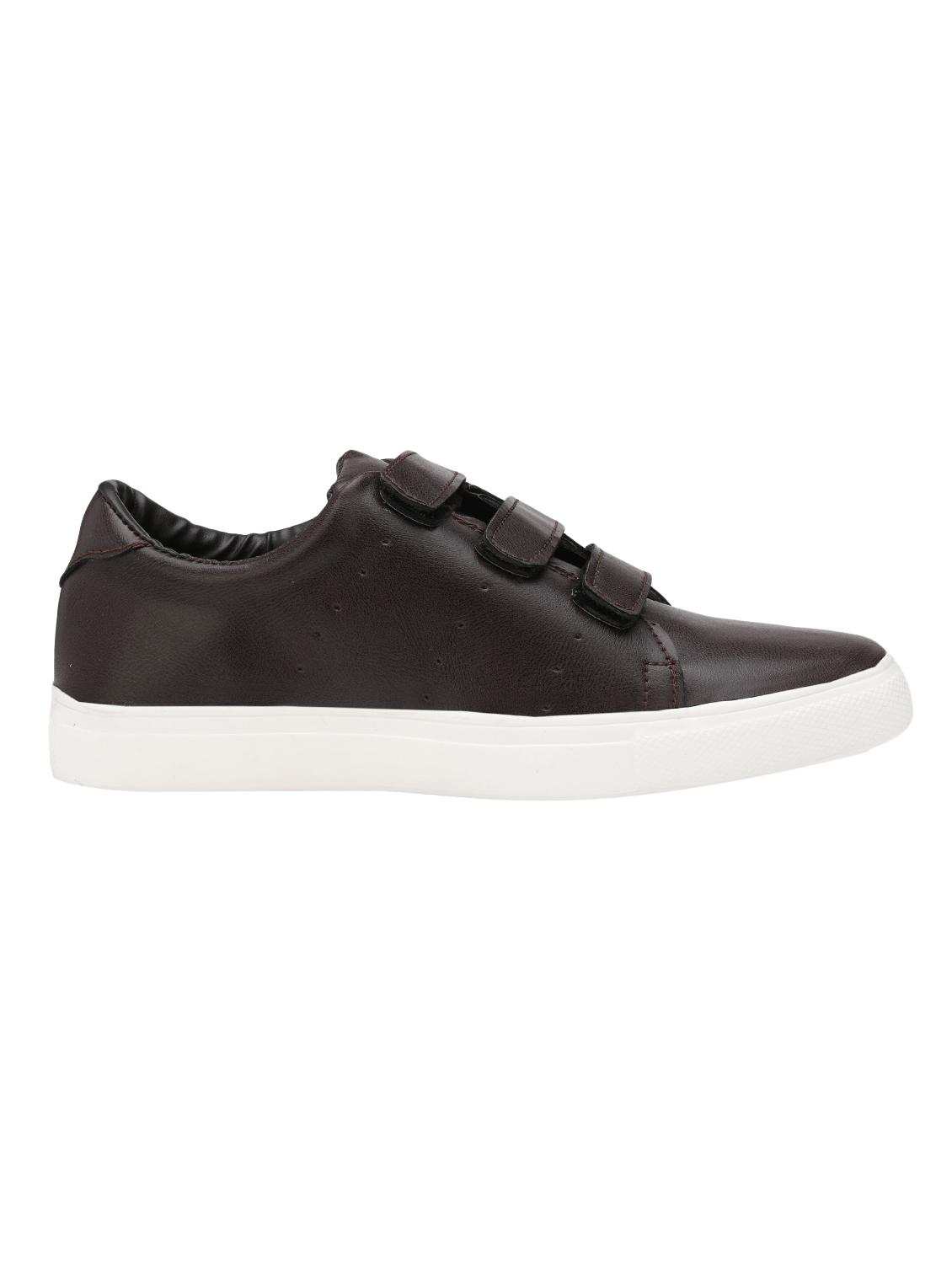 brown leatherette slip on sneakers - 16375335 - Zoom Image - 2