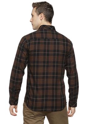 brown checkered casual shirt - 16375428 - Standard Image - 3