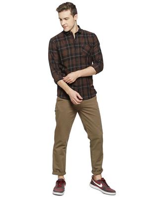 brown checkered casual shirt - 16375428 - Standard Image - 4