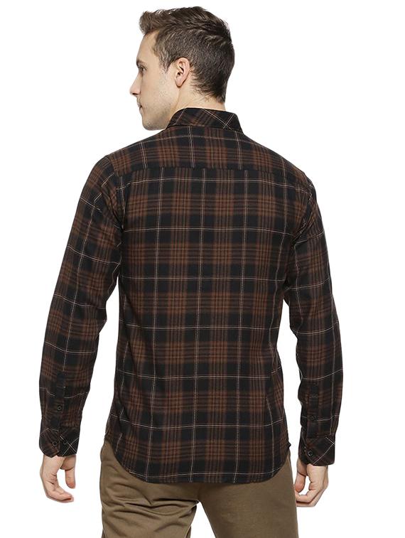 brown checkered casual shirt - 16375428 - Zoom Image - 3