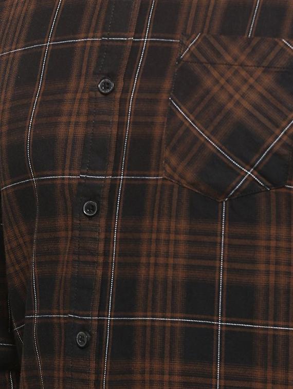 brown checkered casual shirt - 16375428 - Zoom Image - 5