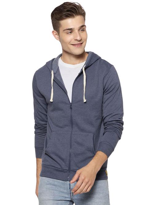 grey solid hooded sweatshirt - 16375438 - Standard Image - 1