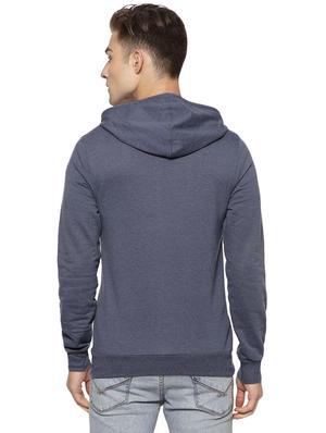 grey solid hooded sweatshirt - 16375438 - Standard Image - 3