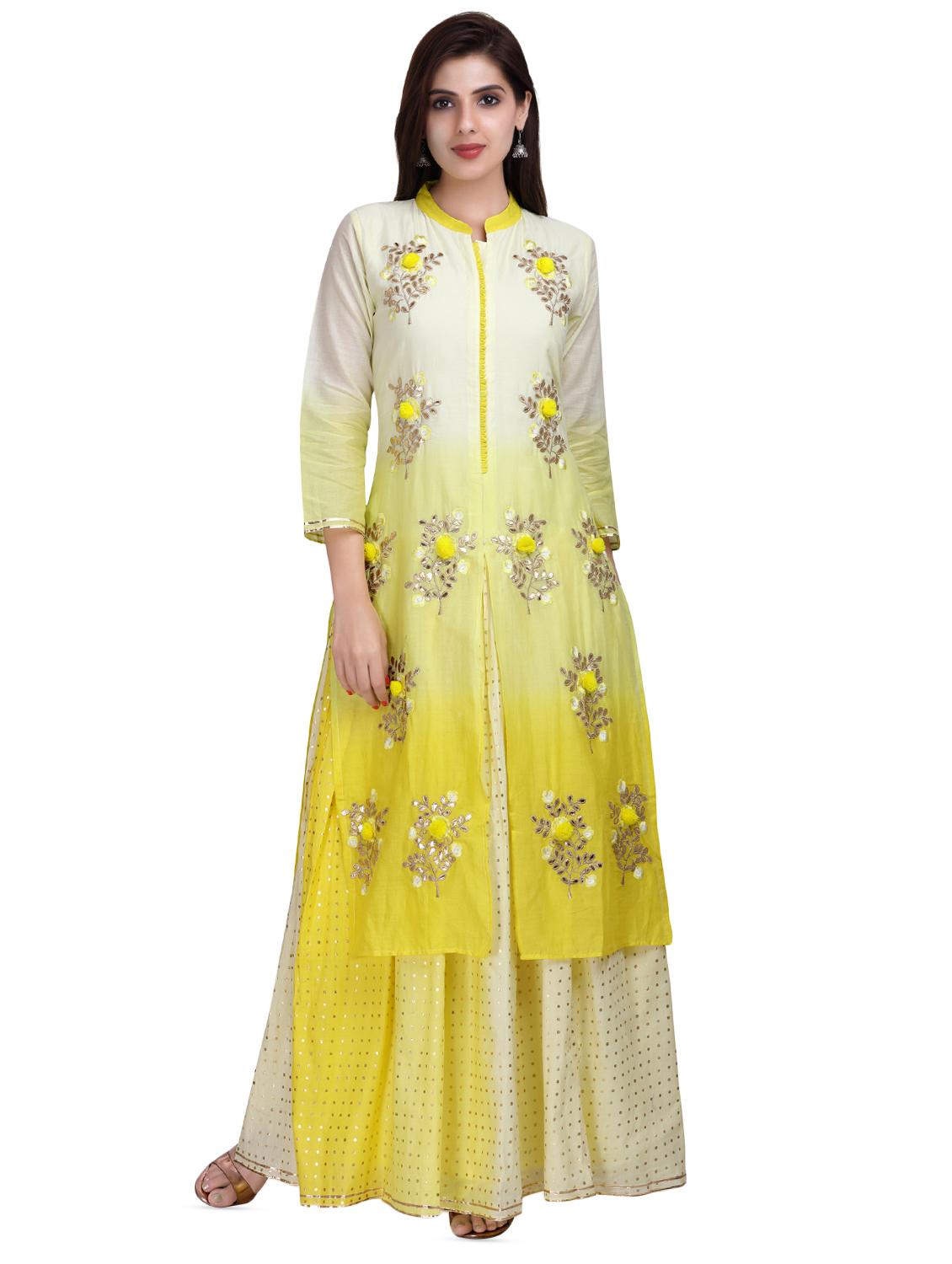 gota patti kurta palazzo set - 16375504 - Zoom Image - 1