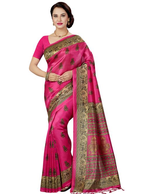 conversational printed saree with blouse - 16377900 - Standard Image - 1